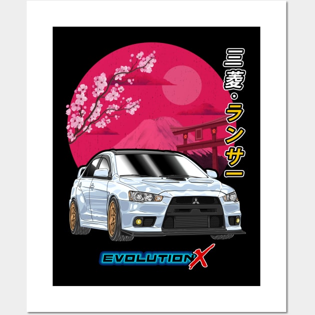 Nippon JDM Mitsubishi Lancer Evolution X Wall Art by Guyvit